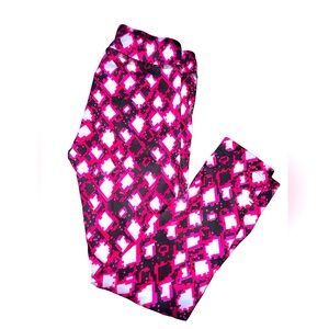**Under Armour Girls Pink and Black Leggings (Size 6)**